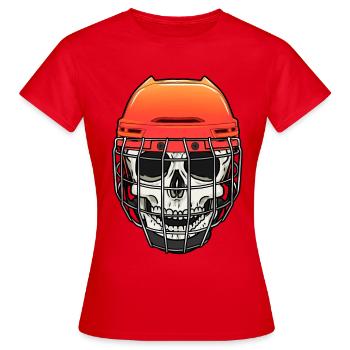 Eishockey Maske Sport Totenkopf - Frauen T-Shirt - Rot - Vorne - AI Model Female 172 dark (172cm)