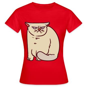 Monday morning Annoyed cat Demotivated Annoyed - Women's T-Shirt - red - Front - AI Model Female 172 dark (172cm)