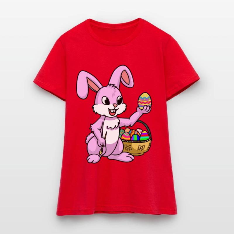 Pink Easter Bunny Egg Easter Bunny Painting Child Easter Eggs Women's T-Shirt
