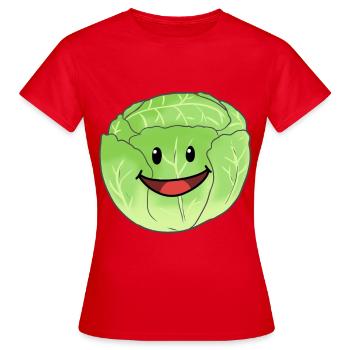 White Cabbage Vegetable Cabbage Head Cabbage Food Vegan - Women's T-Shirt - red - Front - AI Model Female 172 dark (172cm)