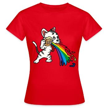 Fête Fêter la bière vomir - T-shirt Femme - rouge - Devant - AI Model Female 172 dark (172cm)