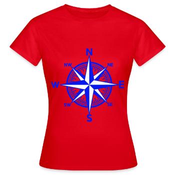 Nautik Windrose Maritime Navigation Maritime Marine - T-shirt Femme - rouge - Devant - AI Model Female 172 dark (172cm)