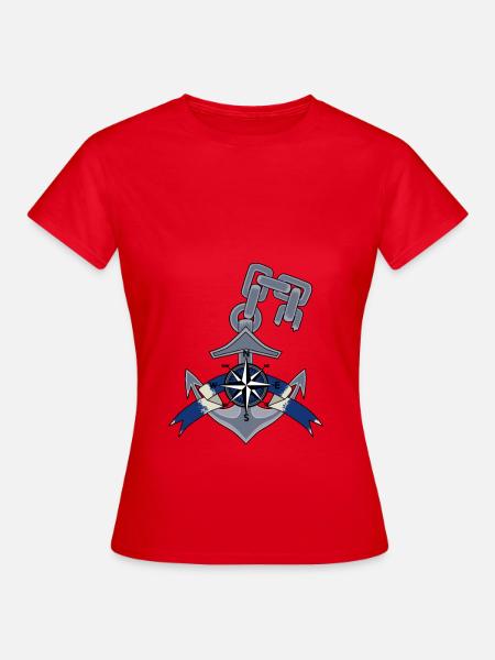 Anker Windrose Kompass - Frauen T-Shirt - Rot
