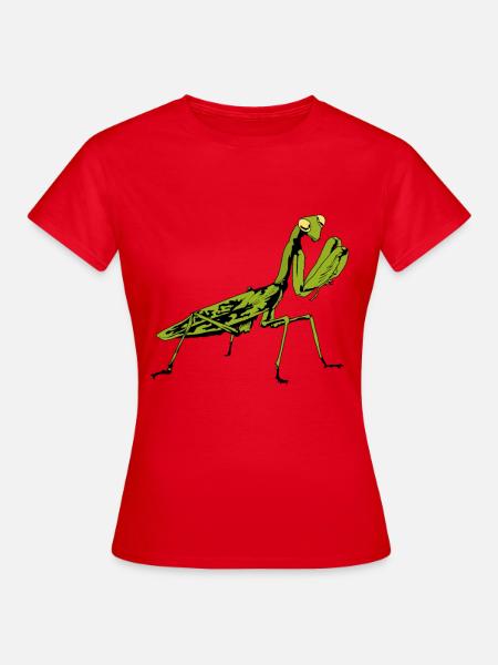 Insecte insecte mante religieuse amoureux de la nature - T-shirt Femme - rouge