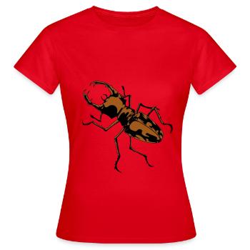Hirschkäfer Insekt Insekten Geweih Insekten - Frauen T-Shirt - Rot - Vorne - AI Model Female 172 dark (172cm)
