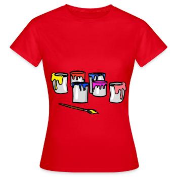 Domaine de travail Couleurs Métiers Peintres - T-shirt Femme - rouge - Devant - AI Model Female 172 dark (172cm)