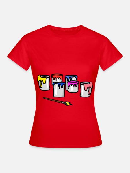 Arbeitsbereich Farben Berufe Job Maler Künstler - Dame-T-shirt - rød