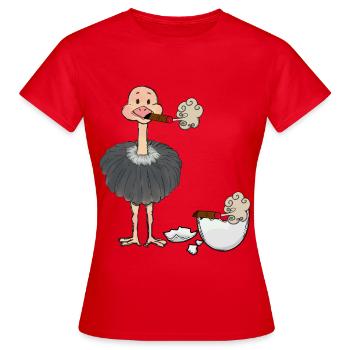 Smoker Bouquet Cendrier Cendrier Coquille d’Oeuf - T-shirt Femme - rouge - Devant - AI Model Female 172 dark (172cm)
