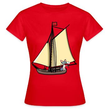 Marin voilier voilier chat en mer Maritim - T-shirt Femme - rouge - Devant - AI Model Female 172 dark (172cm)
