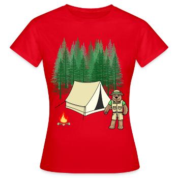 Wildnis Pfadfinder Expedition Abenteuer - Frauen T-Shirt - Rot - Vorne - AI Model Female 172 dark (172cm)