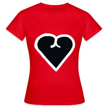 Herz schwarz böse schlecht verdorben Herzen Gefühl - Frauen T-Shirt - Rot - Vorne - AI Model Female 172 dark (172cm)