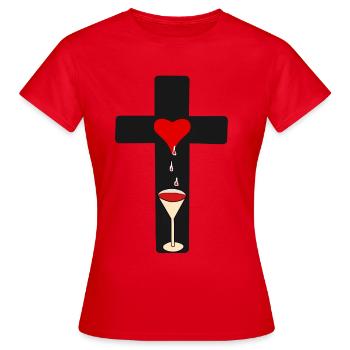 Croix Croix Crucifix Horreur Halloween - T-shirt Femme - rouge - Devant - AI Model Female 172 dark (172cm)