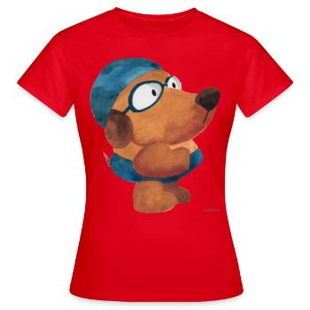 Schwimmen Wasser Sport Hund lustig Urlaub Geschenk - Frauen T-Shirt - Rot - Vorne - AI Model Female 172 dark (172cm)