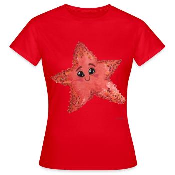 Étoile de mer animal cadeau doux enfants eau de mer - T-shirt Femme - rouge - Devant - AI Model Female 172 dark (172cm)
