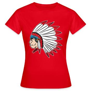 Cadeau de dessin animé de chef indien ornement plume - T-shirt Femme - rouge - Devant - AI Model Female 172 dark (172cm)