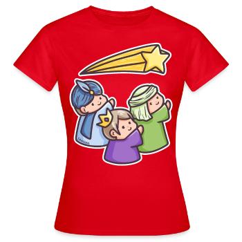 Saint trois rois matin terre cadeau de Noël - T-shirt Femme - rouge - Devant - AI Model Female 172 dark (172cm)