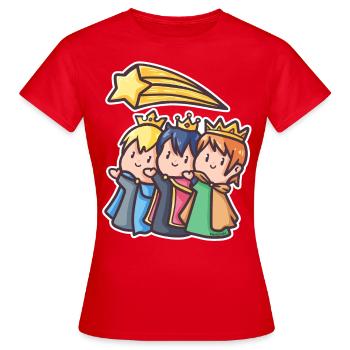 Saint trois rois matin terre cadeau de Noël - T-shirt Femme - rouge - Devant - AI Model Female 172 dark (172cm)