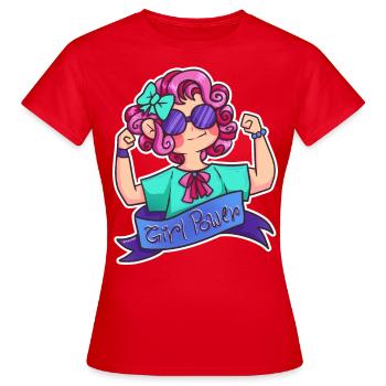 Powerfrau Girlpower Powergirl Frauenpower Geschenk - Frauen T-Shirt - Rot - Vorne - AI Model Female 172 dark (172cm)