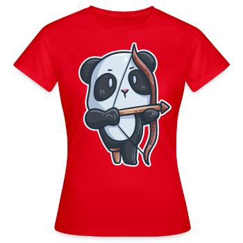 Prothèse d'invalidité Panda Archery - T-shirt Femme - rouge - Devant - AI Model Female 172 dark (172cm)