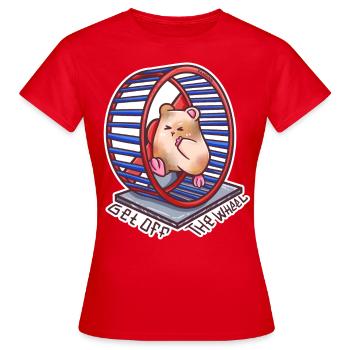 Métaphore de roue de hamster roue courante - T-shirt Femme - rouge - Devant - AI Model Female 172 dark (172cm)