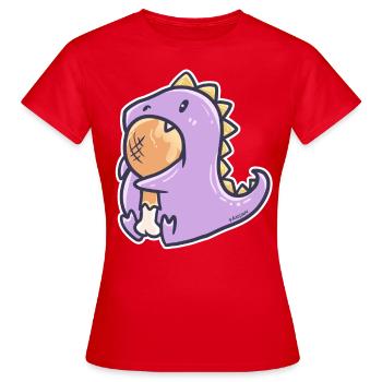 Fleischfresser Dinosaurier Illustration Geschenk - Frauen T-Shirt - Rot - Vorne - AI Model Female 172 dark (172cm)