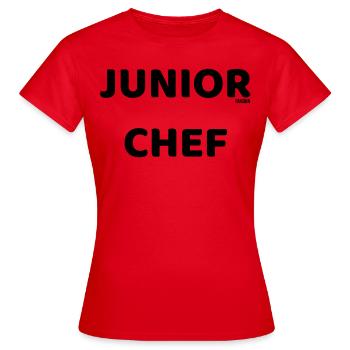 Junior Chef lustig Geschenk - Frauen T-Shirt - Rot - Vorne - AI Model Female 172 dark (172cm)