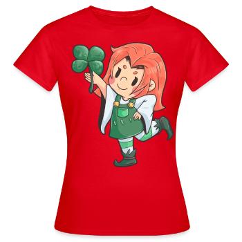 Leprechaun St Patricks Day woman Ireland - Women's T-Shirt - red - Front - AI Model Female 172 dark (172cm)