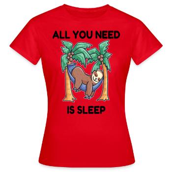Hamac paresseux endormi - T-shirt Femme - rouge - Devant - AI Model Female 172 dark (172cm)