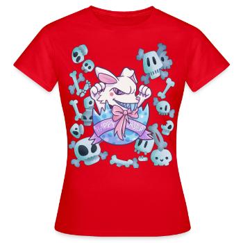 Cadeau de crâne de lapin de Pâques - T-shirt Femme - rouge - Devant - AI Model Female 172 dark (172cm)