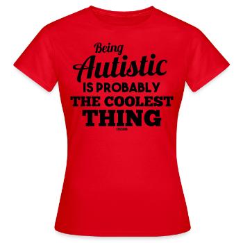 Autismus besonders Entwicklungsstörung - Frauen T-Shirt - Rot - Vorne - AI Model Female 172 dark (172cm)