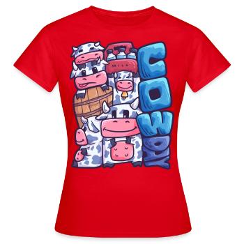 Cowday vache vache lait agriculteur agriculteur - T-shirt Femme - rouge - Devant - AI Model Female 172 dark (172cm)