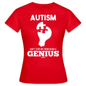 autisme - T-shirt Femme - rouge - Devant - AI Model Female 172 dark (172cm)