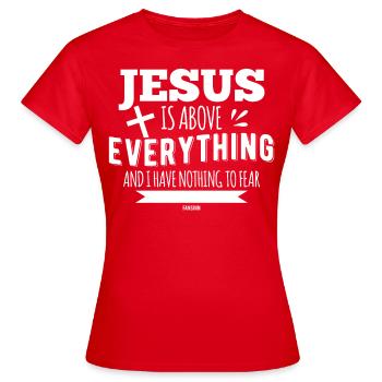 jésus - T-shirt Femme - rouge - Devant - AI Model Female 172 dark (172cm)