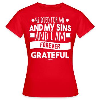 katholischer spruch jesus christus - Frauen T-Shirt - Rot - Vorne - AI Model Female 172 dark (172cm)