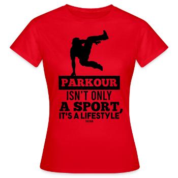 Parkour freerunning sport - T-shirt Femme - rouge - Devant - AI Model Female 172 dark (172cm)