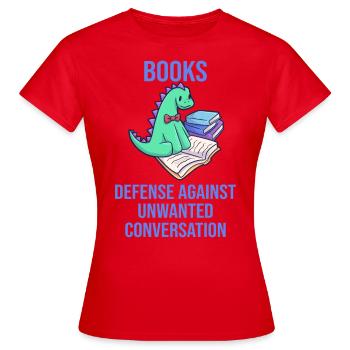 Livres lire livre dino drôle - T-shirt Femme - rouge - Devant - AI Model Female 172 dark (172cm)
