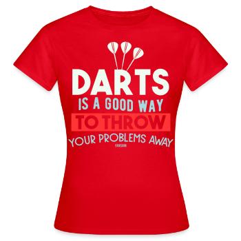 Darts Dartpfeile - Frauen T-Shirt - Rot - Vorne - AI Model Female 172 dark (172cm)