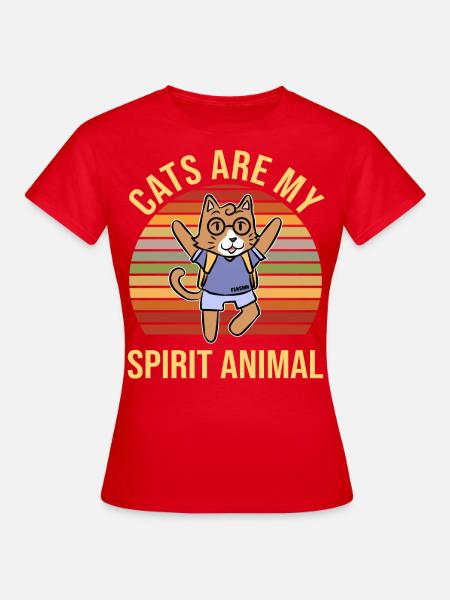 Les chats sont mon Animal Nerd Cat - T-shirt Femme - rouge