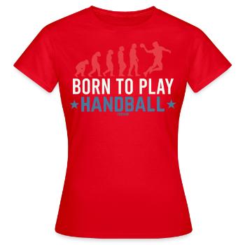 Né pour jouer au handball - T-shirt Femme - rouge - Devant - AI Model Female 172 dark (172cm)