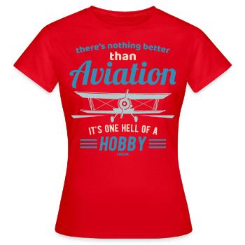Avion Aviation Hobby Aviation - T-shirt Femme - rouge - Devant - AI Model Female 172 dark (172cm)