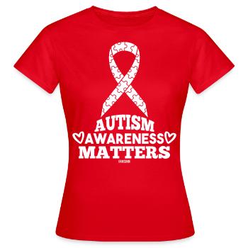 Autismus Asperger Tochter Herz Liebe - Frauen T-Shirt - Rot - Vorne - AI Model Female 172 dark (172cm)
