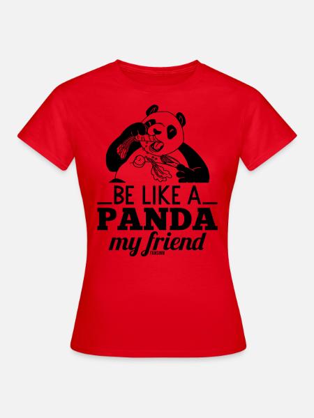 Pandabär essen hungrig Panda - Frauen T-Shirt - Rot