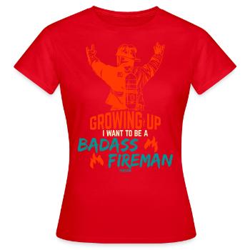 Incendie incendie uniforme de pompier - T-shirt Femme - rouge - Devant - AI Model Female 172 dark (172cm)