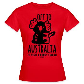 Koala Kinder Aussie Down Under - Frauen T-Shirt - Rot - Vorne - AI Model Female 172 dark (172cm)