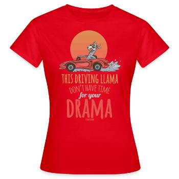 Lama voiture de sport cabriolet drame - T-shirt Femme - rouge - Devant - AI Model Female 172 dark (172cm)