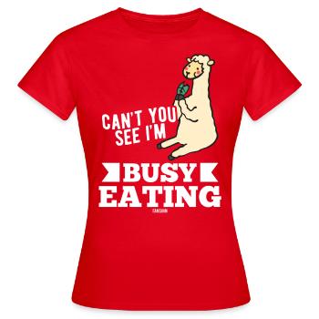 Lama - Women's T-Shirt - red - Front - AI Model Female 172 dark (172cm)
