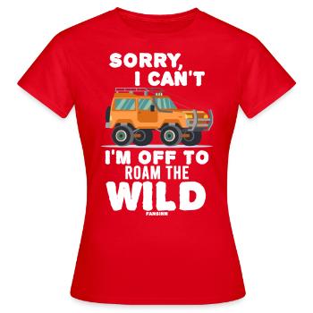 ich kann nicht ich bin weg in der Wildnis - Frauen T-Shirt - Rot - Vorne - AI Model Female 172 dark (172cm)
