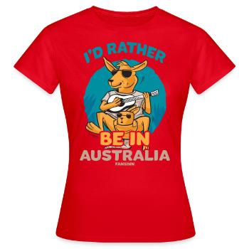 I'd Rather Be In Australia - Women's T-Shirt - red - Front - AI Model Female 172 dark (172cm)