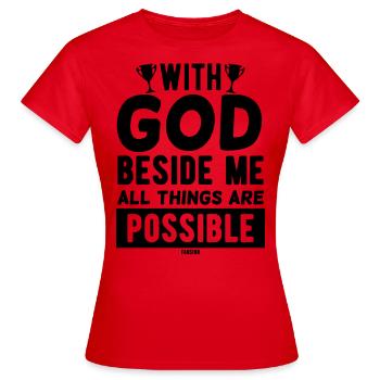 God - Women's T-Shirt - red - Front - AI Model Female 172 dark (172cm)