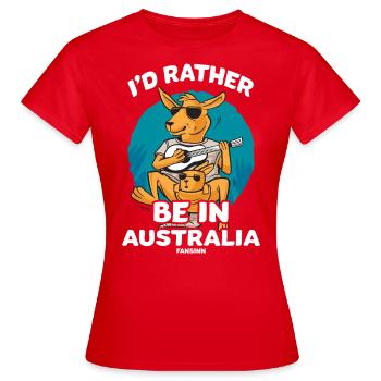 I'd Rather Be In Australia - Women's T-Shirt - red - Front - AI Model Female 172 dark (172cm)